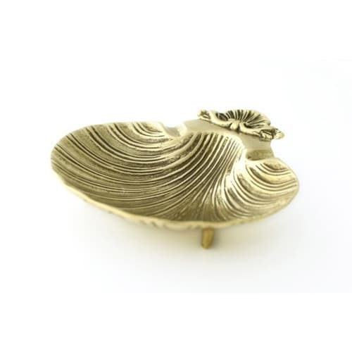 灰皿 卓上 イタリアブラシス シェル ゴールド×2