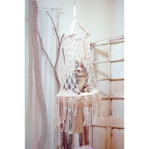 ハンモック マクラメ編み キャットハンギングベッド