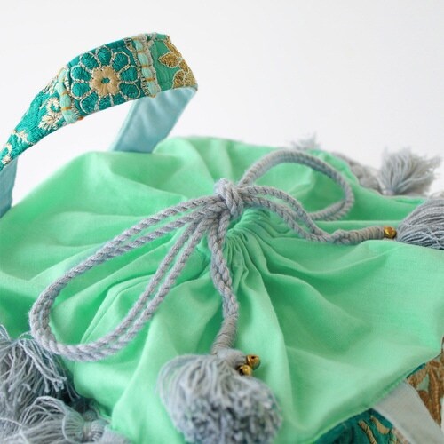 トートバッグ カンバディアパッチ ミントグリーン