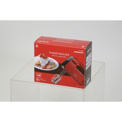 電動ハンドミキサー 3段階スピード調整 レッド