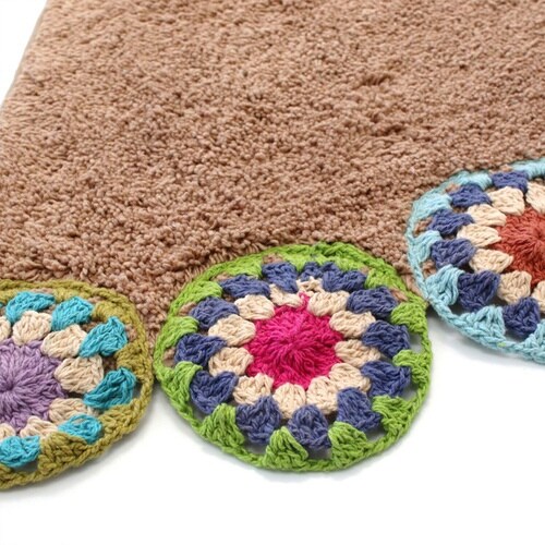 玄関マット 40×80cm 室内 半円形 ブラウン