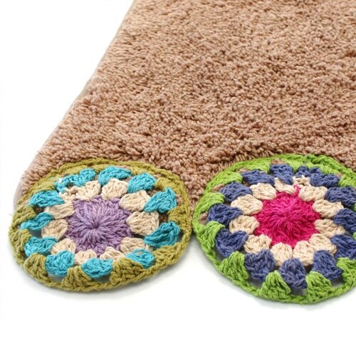 玄関マット 40×80cm 室内 半円形 ブラウン