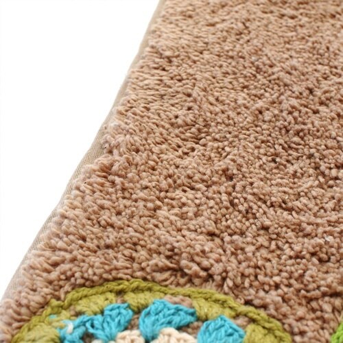 玄関マット 40×80cm 室内 半円形 ブラウン