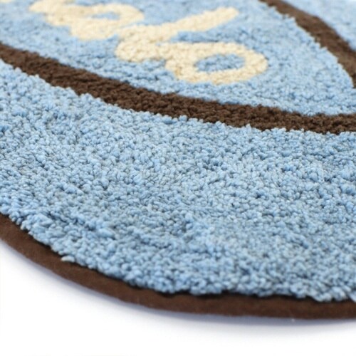 玄関マット 29×53cm 室内 サンダル ブルー