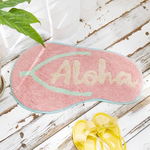 玄関マット 29×53cm 室内 サンダル ピンク