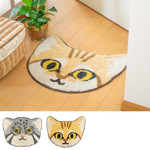玄関マット 40×50cm 室内 ねこ スナネコ
