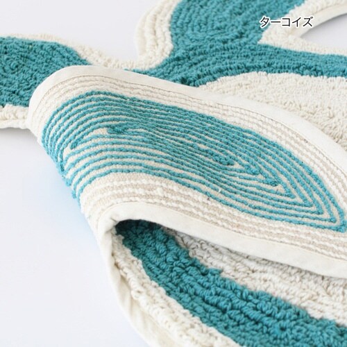 玄関マット 62×65cm 室内 ターコイズ