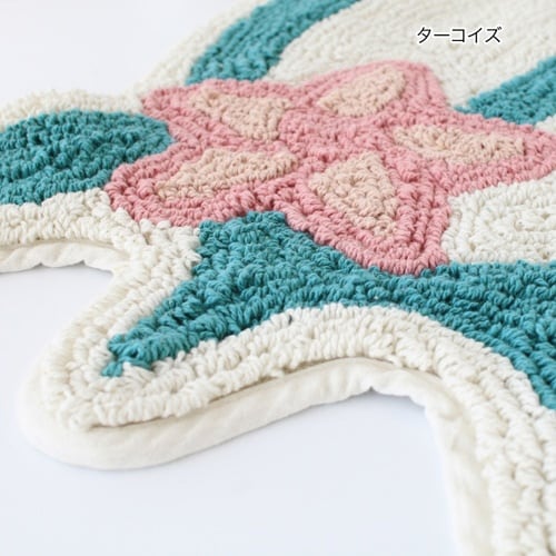 玄関マット 62×65cm 室内 ターコイズ