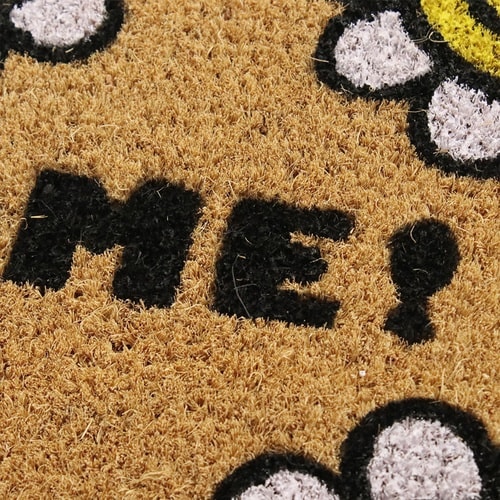 玄関マット コイヤーマット フラワースマイル