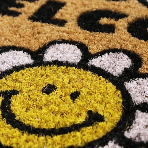 玄関マット コイヤーマット フラワースマイル