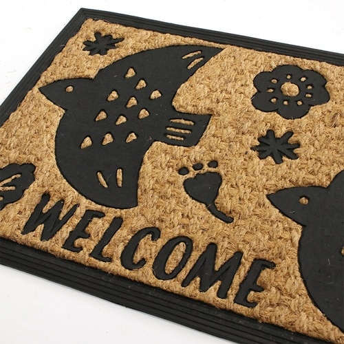 玄関マット 屋外兼用 ラバーコイヤー バード