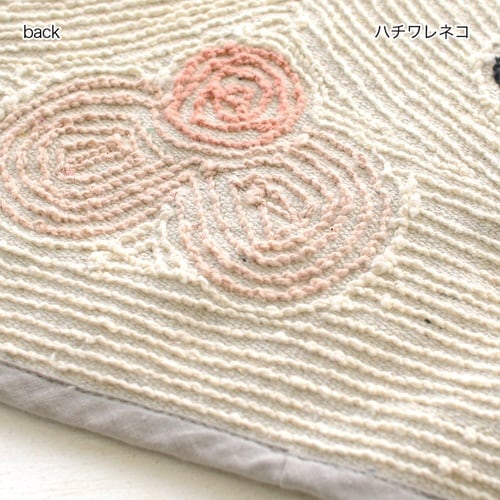 玄関マット 35×70cm 室内 半円形 ハチワレ