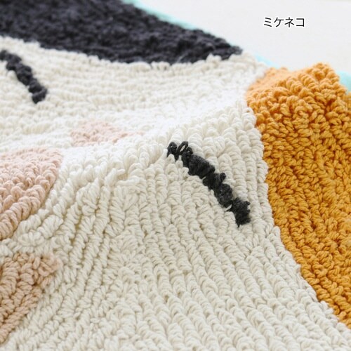 玄関マット 45×51cm 室内 動物 ミケネコ