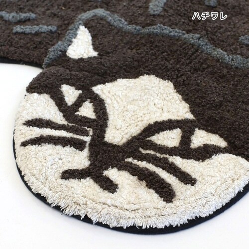 玄関マット 83×125cm 室内 ハチワレ