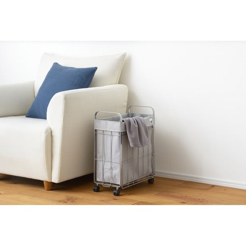 ランドリーバスケット 折りたたみ グレー