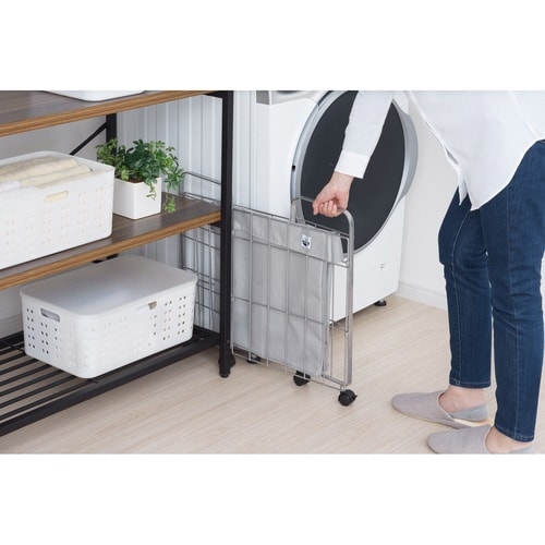 ランドリーバスケット 折りたたみ グレー