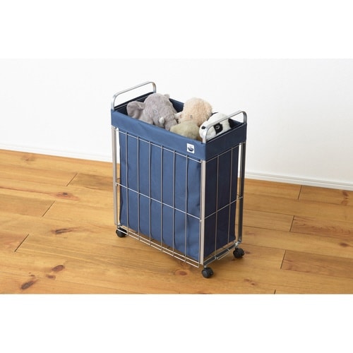 ランドリーバスケット 折りたたみ ネイビー