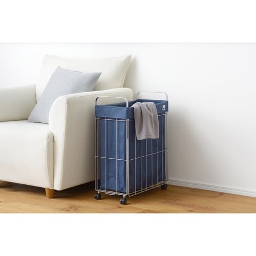 ランドリーバスケット 折りたたみ ネイビー