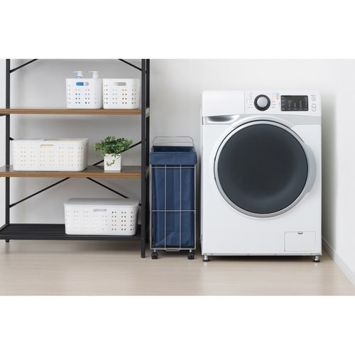 ランドリーバスケット 折りたたみ ネイビー