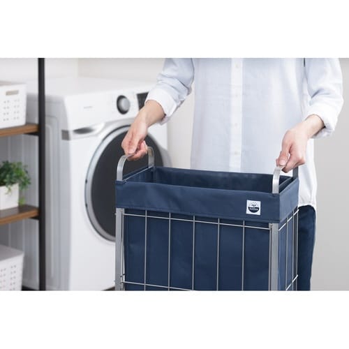 ランドリーバスケット 折りたたみ ネイビー