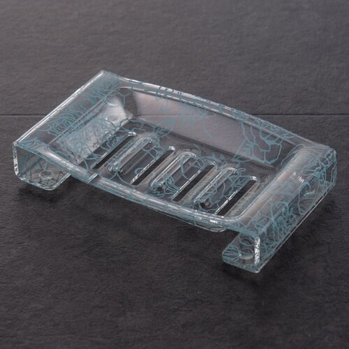 石鹸置き石けん置きクリアローズライトブルー×2