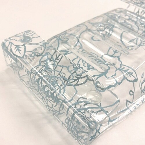 石鹸置き石けん置きクリアローズライトブルー×2