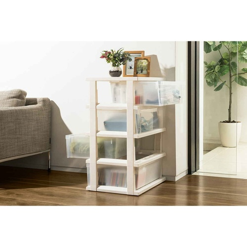 チェスト ストッカーワイド 組立式 4段