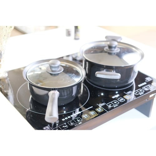 片手鍋 16cm IH対応 ガラス蓋付き×2