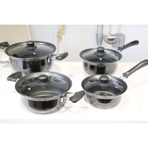 片手鍋 18cm IH対応 ガラス蓋付き×2