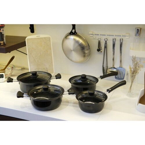 両手鍋 20cm IH対応 ガラス蓋付き