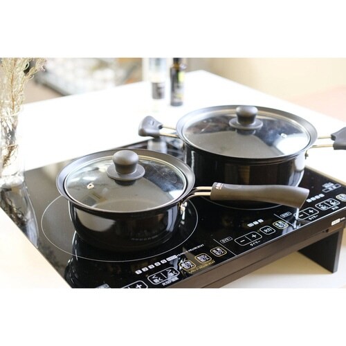 両手鍋 20cm IH対応 ガラス蓋付き