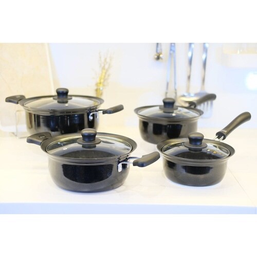 両手鍋 22cm IH対応 ガラス蓋付き