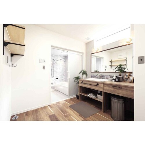 キッチンマット ズボラ フロアマット ブラウン×2