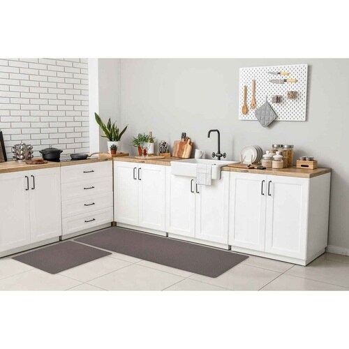 キッチンマット ズボラ ワイド ブラウン×2