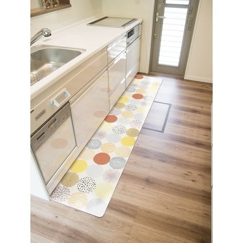 キッチンマット 拭けるインテリアマット ドット
