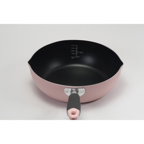 フライパン 22cm IH対応 目盛り付き ピンク