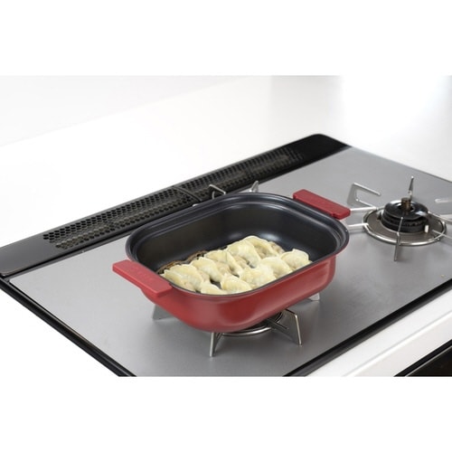 卓上鍋 18×23cm IH対応 レッド