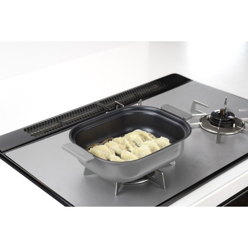 卓上鍋 18×23cm IH対応 グレー