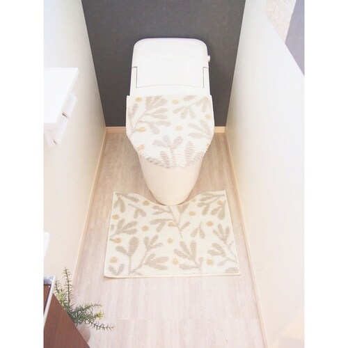 トイレマット 蓋カバー 2点セット ナチュラル×2