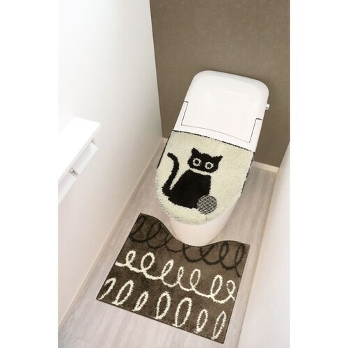 トイレマット 蓋カバー 2点セット キャット×2