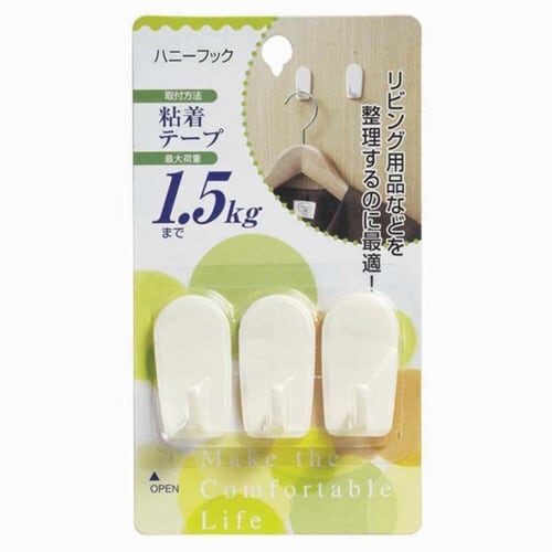 フック ハニーフック 粘着フック 3個入り