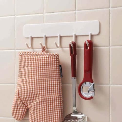 フック プラ五連フック 粘着テープ