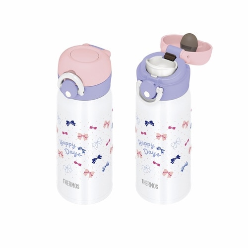 サーモス 水筒 350ml リボンホワイト