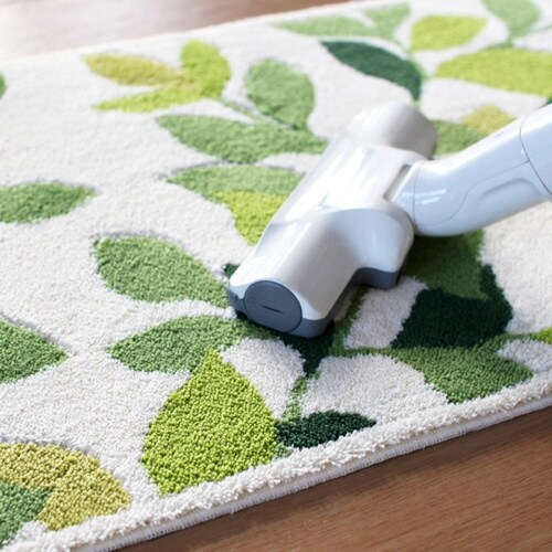 玄関マット 洗える コーナー吸着 リーフグリーン