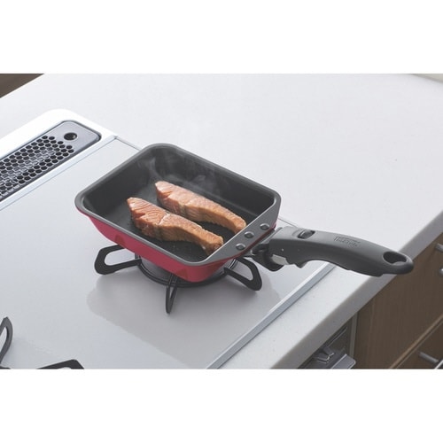 卵焼き器 玉子焼き器 IH対応 取っ手 レッド