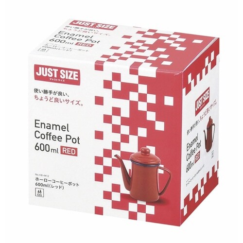 コーヒーポット 600ml ホーロー レッド