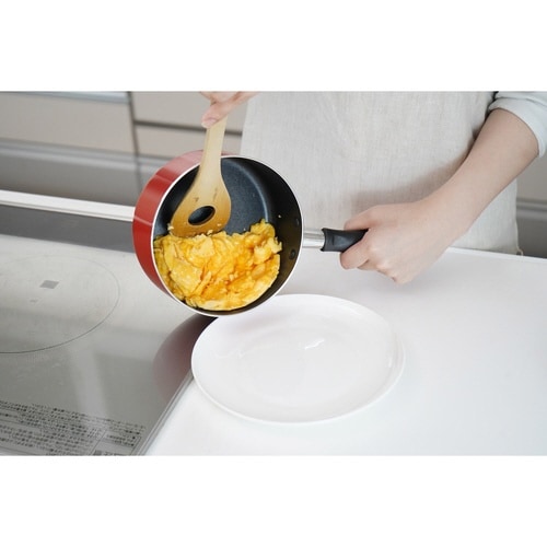 片手鍋 16cm ガラス蓋付き レッド×2