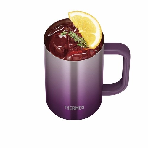 ビールジョッキ 600ml 真空断熱 パープル