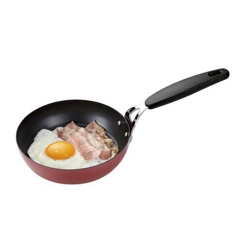 フライパン 16cm IH対応 鉄製 レッド×2