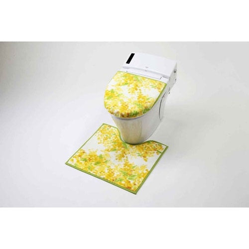 トイレ蓋カバートイレマット2点セットミモザ×2